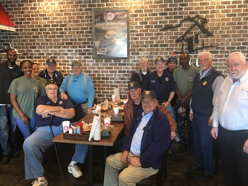 Military Veterans enjoying Shane's meal