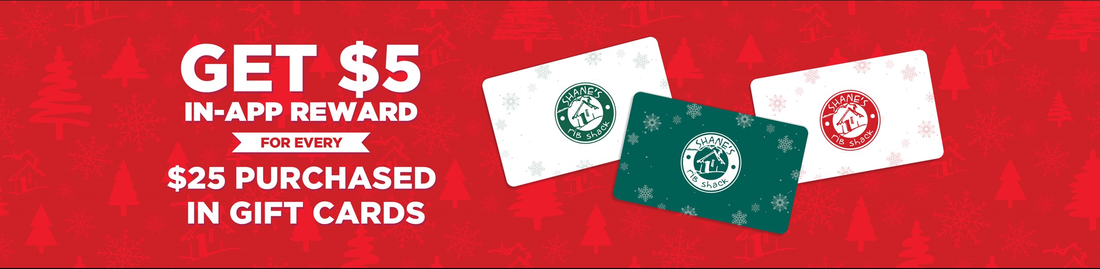 Get $5 in-app rewards for every $25 purchased in Gift Cards