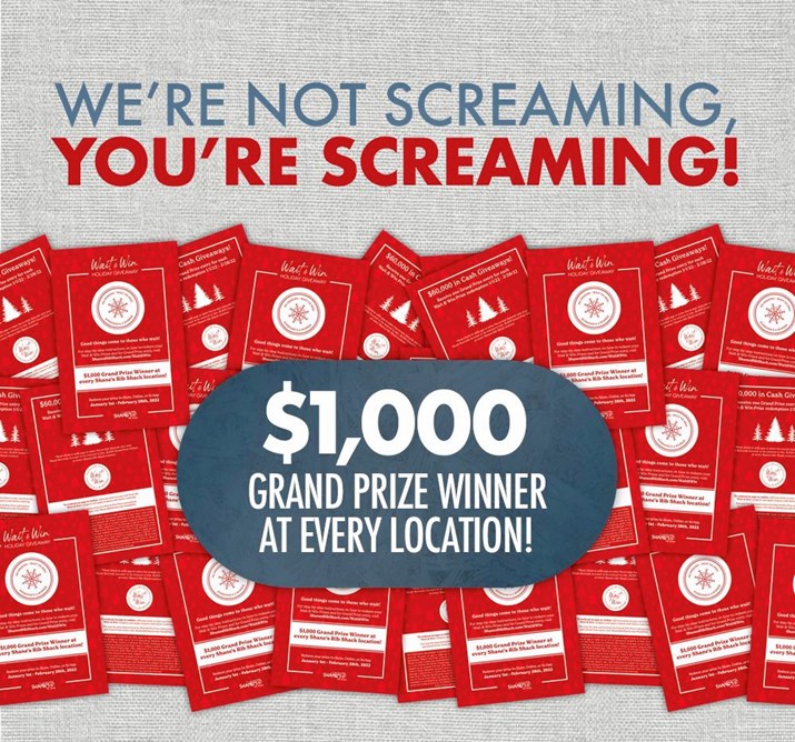 $1,000 Grand Prize Winner at Every Location!