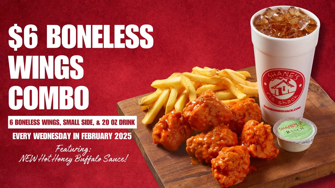 $6 Boneless Wings Combo + New Sauce
