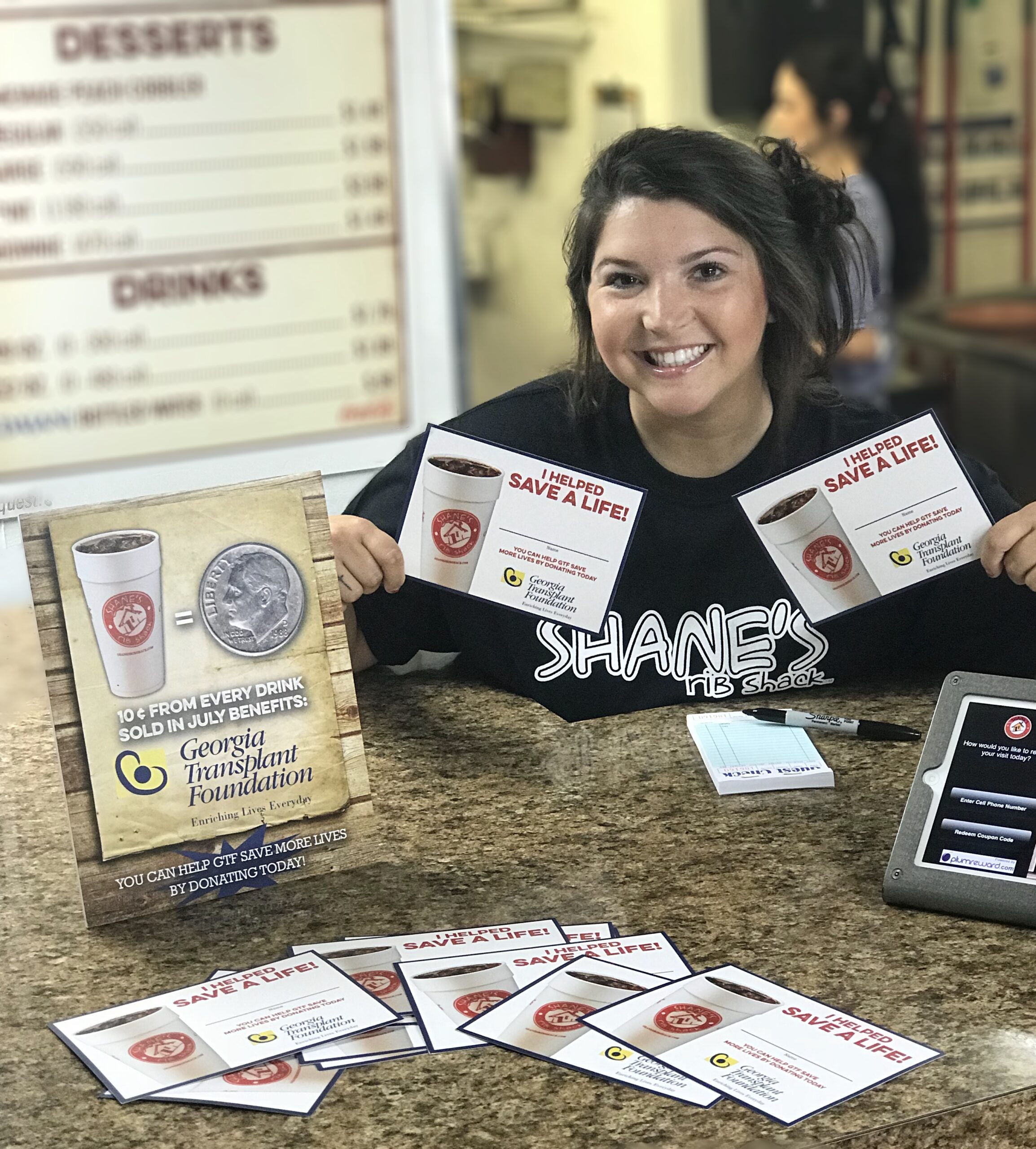 Shane’s Rib Shack Supports Georgia Transplant Foundation