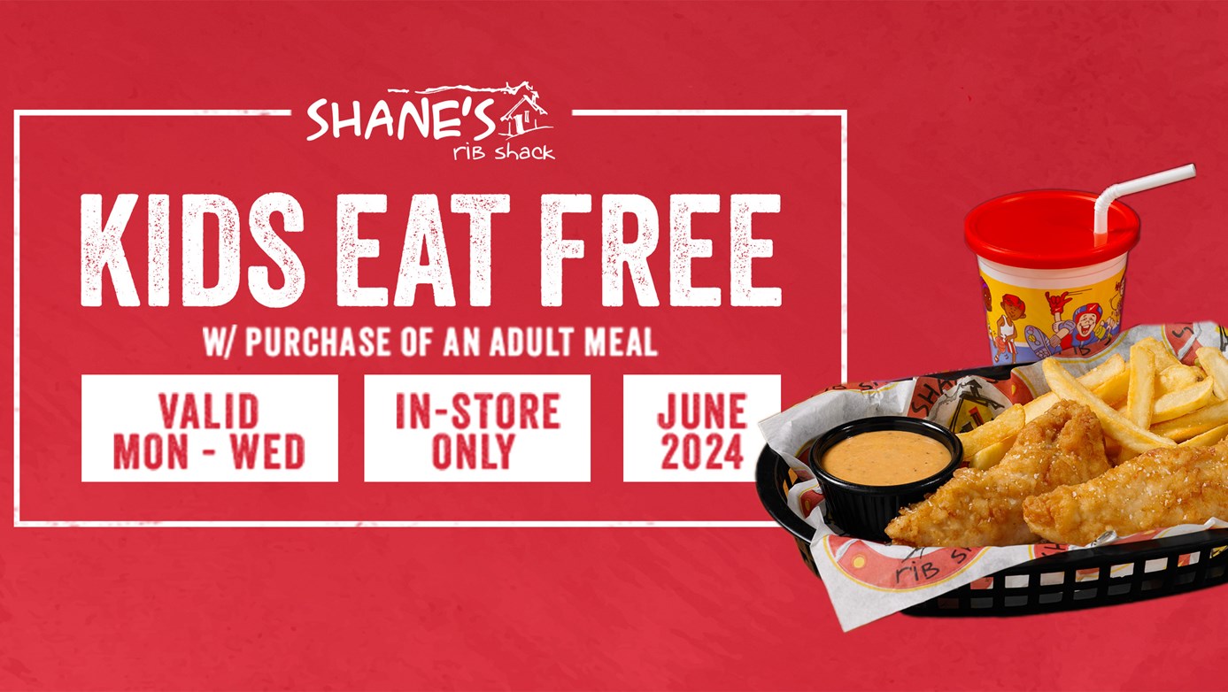 KIDS EAT FREE – Mon – Wed in June 2024