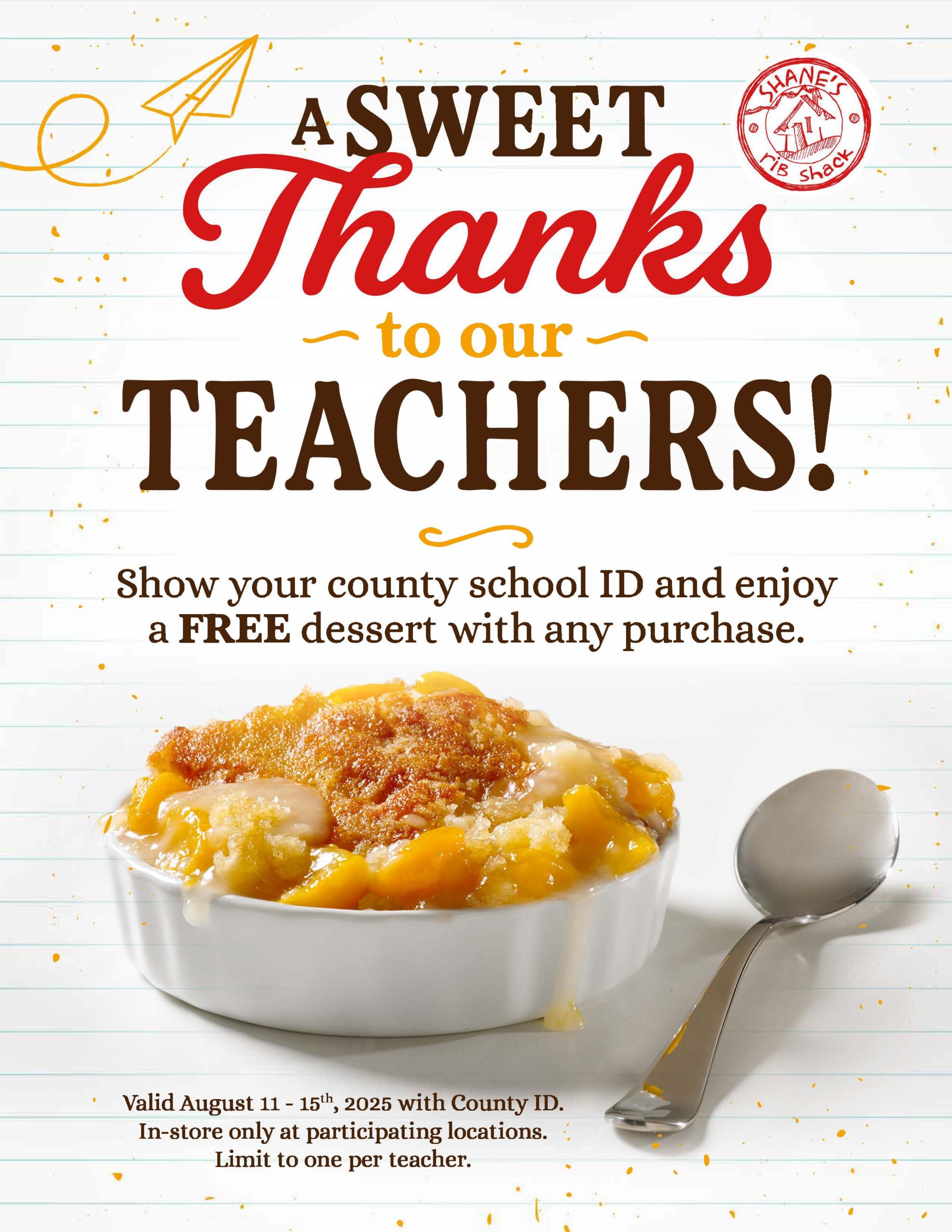 FREE DESSERT FOR EDUCATORS!